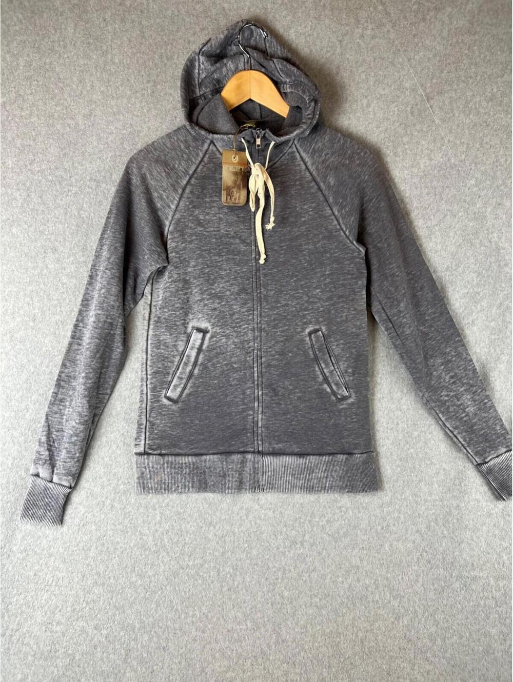 Alternative Sweater Size XS Womens Hoodie Full Front Zip Sweatshirt Gray Wash